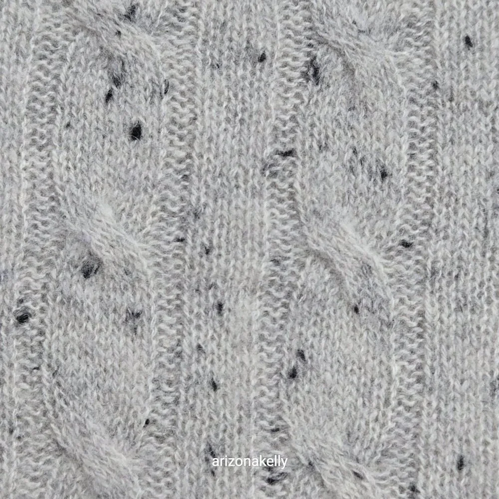 Speckled Cashmere Cable Knit Creme Oversized Scarf